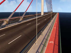 suspended water road bridge pack collection 3D Model
