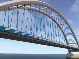 suspended water road bridge pack collection 3D Model