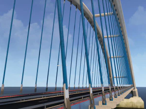 suspended water road bridge pack collection 3D Model