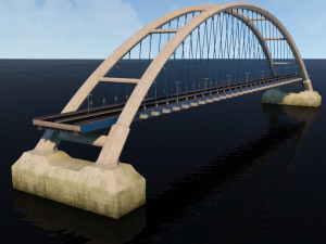 suspended water road bridge pack collection 3D Модель