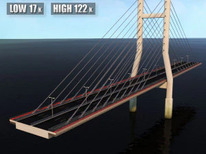 suspended water road bridge pack collection 3D Model