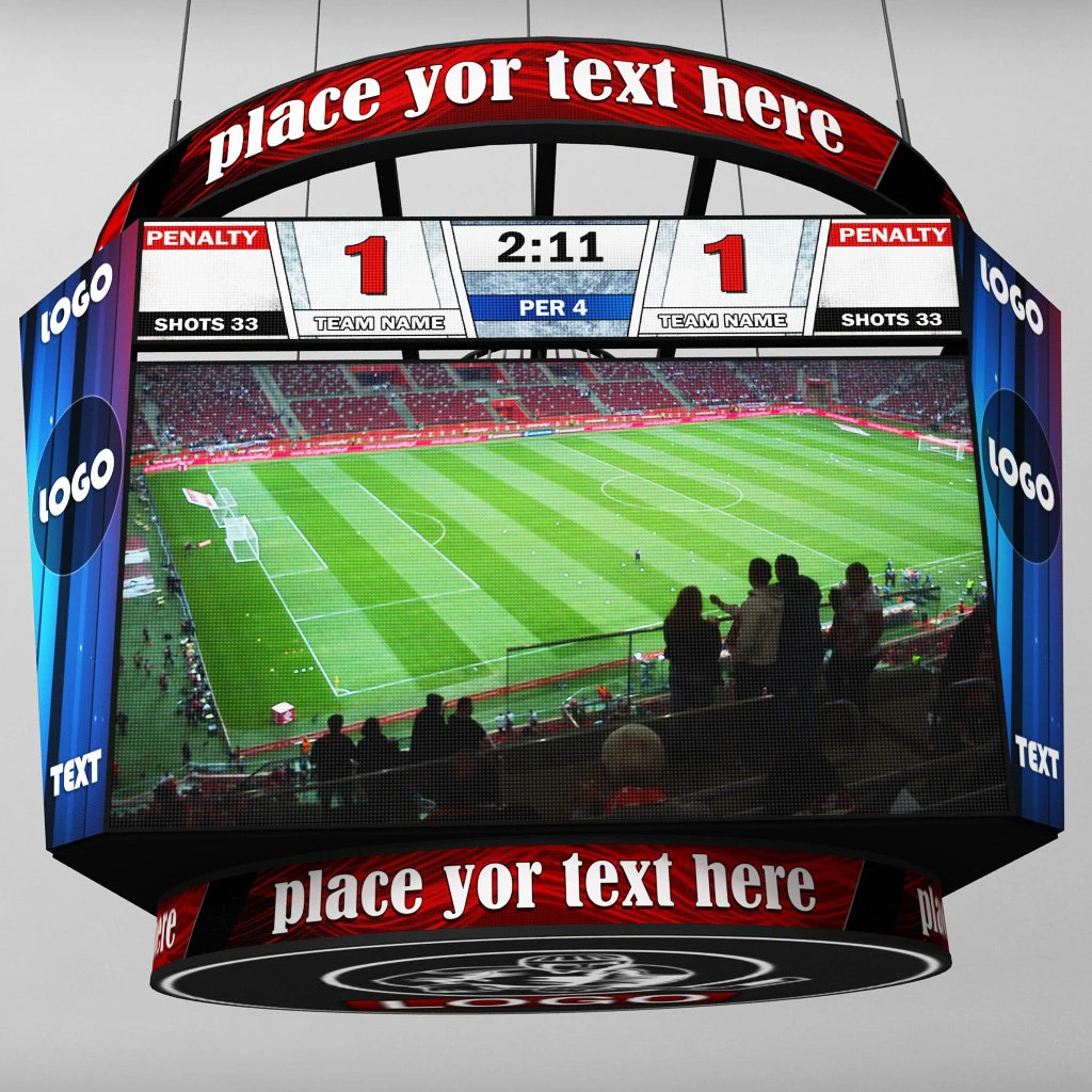 jumbotron scoreboard octagon 3D Model .c4d .max .obj .3ds .fbx .stl .blend
