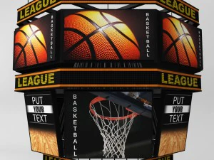 papan skor jumbotron ganda Model 3D