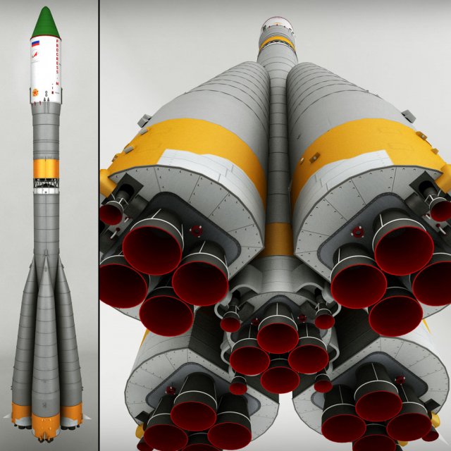 space launcher progress soyuz-fg 3D Model .c4d .max .obj .3ds .fbx .stl .blend 
