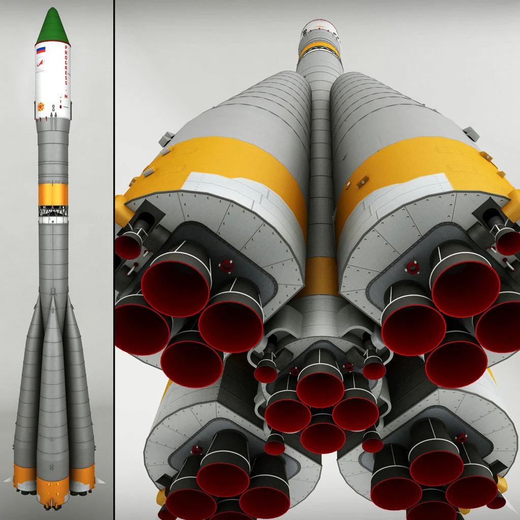 space launcher progress soyuz-fg 3D Model .c4d .max .obj .3ds .fbx .stl .blend 