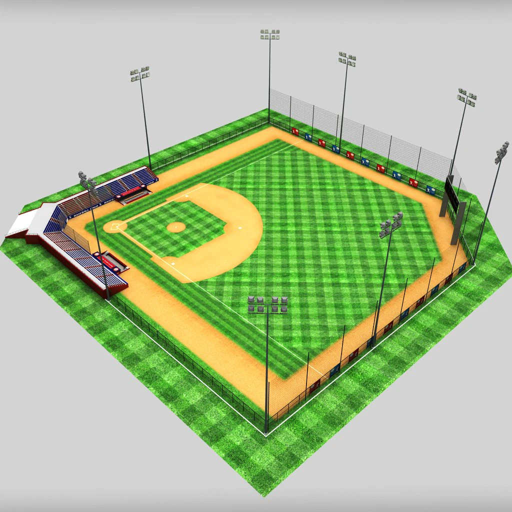 baseball stadium 3D Model .c4d .max .obj .3ds .fbx .stl .blend 