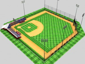 estádio de beisebol Modelo 3D