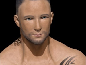 male low poly ready with tattoos 3Dモデル