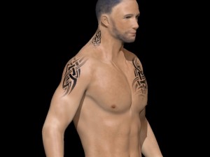 male low poly ready with tattoos 3Dモデル