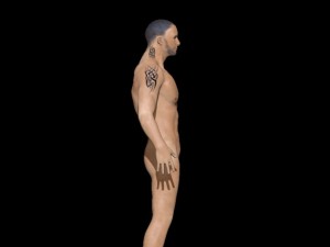 male low poly ready with tattoos 3Dモデル