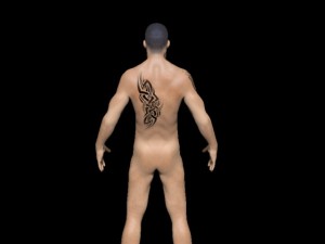 male low poly ready with tattoos 3Dモデル