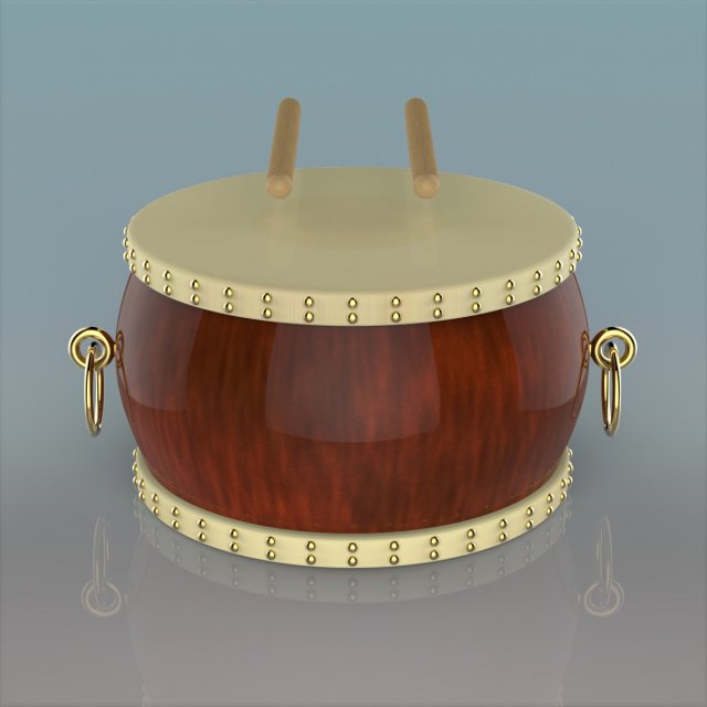 chinese drum Modelo 3D .c4d .max .obj .3ds .fbx .stl .blend 