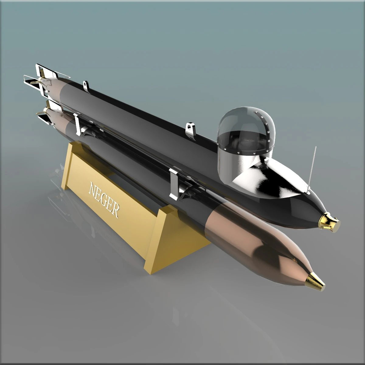 german manned torpedo neger 3D Model .c4d .max .obj .3ds .fbx .stl .blend