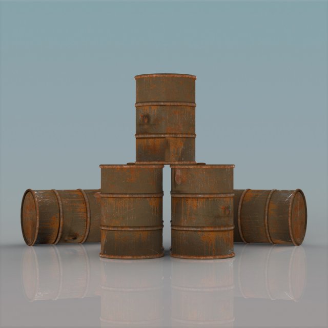 barrel set 3D Model .c4d .max .obj .3ds .fbx .stl .blend 