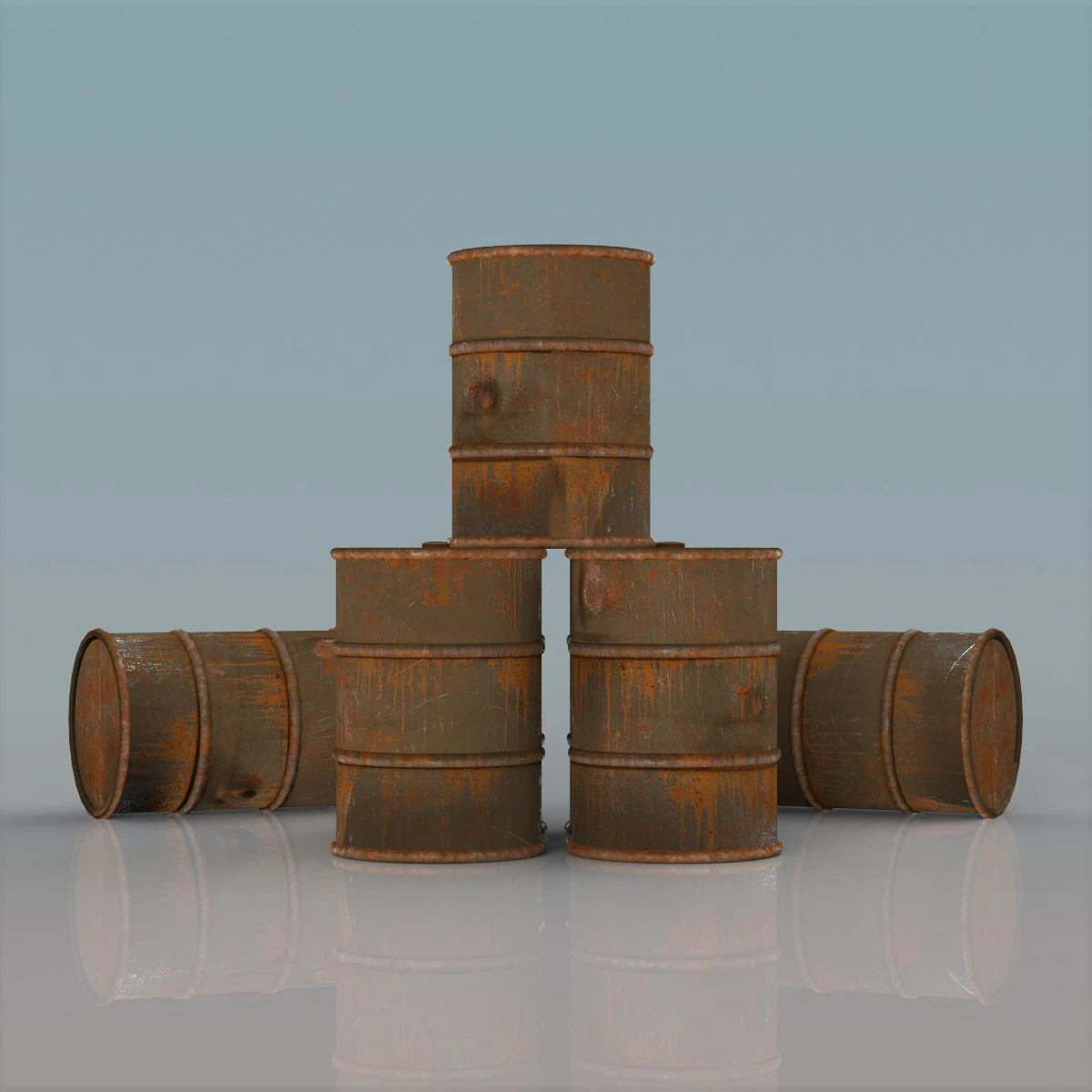 barrel set 3D Model .c4d .max .obj .3ds .fbx .stl .blend 