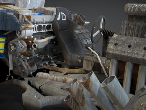 beat magnum trf with interior and detail machine hot rod mode 3D Model