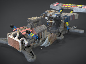beat magnum trf with interior and detail machine hot rod mode 3D Model