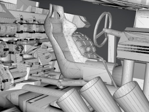 beat magnum trf with interior and detail machine hot rod mode 3D Model