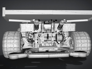 beat magnum trf with interior and detail machine hot rod mode 3D Model