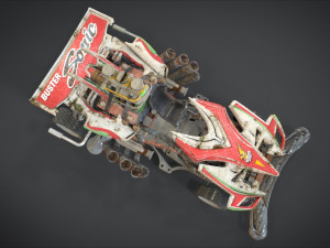 buster sonic with interior and detail machine hot rod mode 3D Model