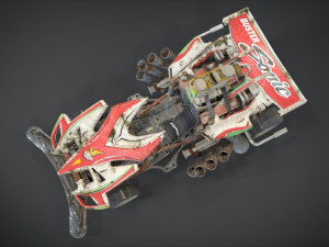 buster sonic with interior and detail machine hot rod mode 3D Model