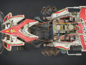 buster sonic with interior and detail machine hot rod mode 3D Model