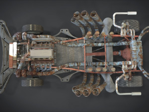 buster sonic with interior and detail machine hot rod mode 3D Model