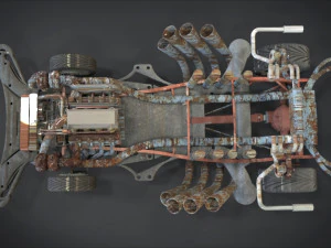 buster sonic with interior and detail machine hot rod mode 3D Model