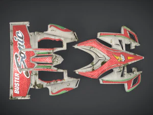 buster sonic with interior and detail machine hot rod mode 3D Model