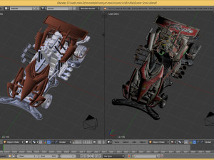 buster sonic with interior and detail machine hot rod mode 3D Model