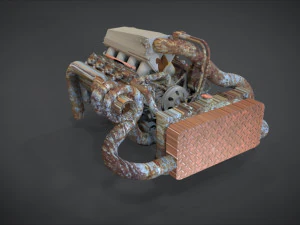 buster sonic with interior and detail machine hot rod mode 3D Model