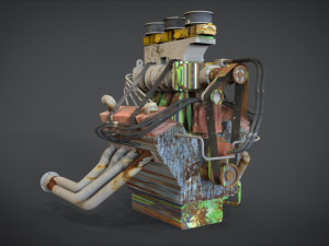 buster sonic with interior and detail machine hot rod mode 3D Model