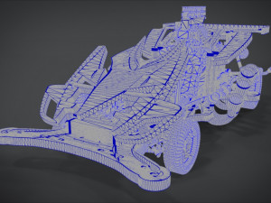 buster sonic with interior and detail machine hot rod mode 3D Model