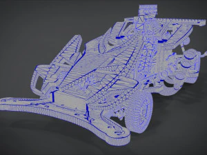 buster sonic with interior and detail machine hot rod mode 3D Model