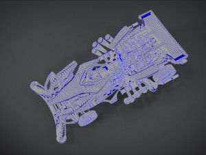 buster sonic with interior and detail machine hot rod mode 3D Model