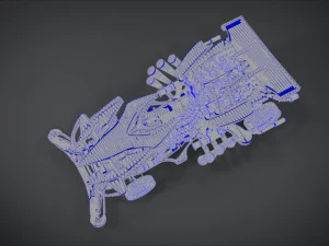 buster sonic with interior and detail machine hot rod mode 3D Model