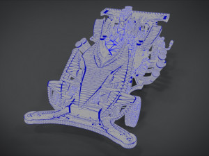buster sonic with interior and detail machine hot rod mode 3D Model