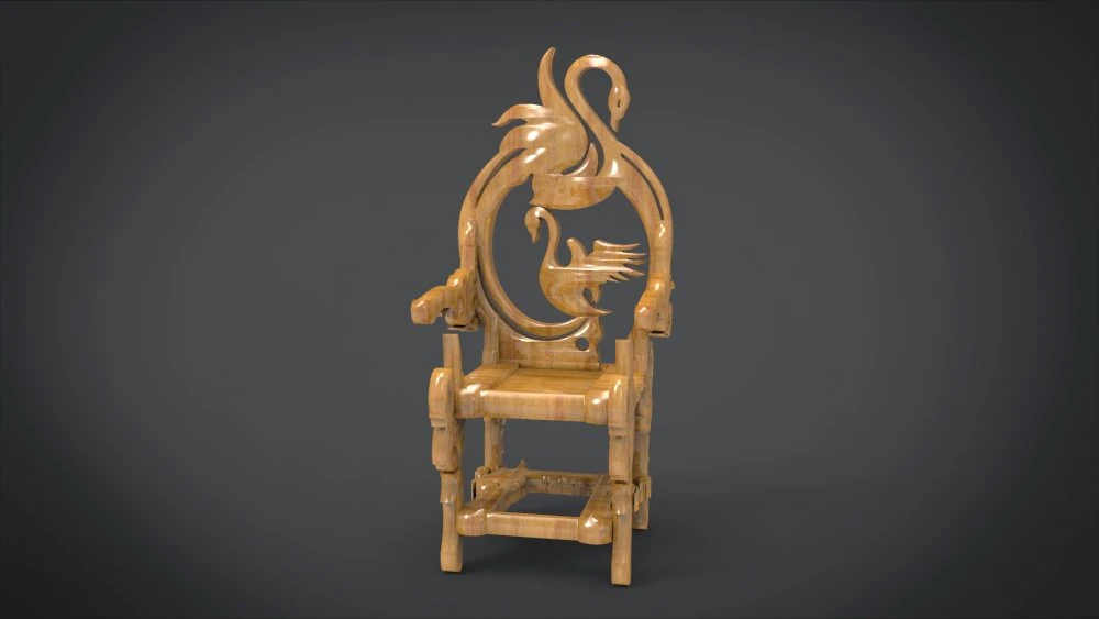 unique chair with a goose motif model 3D Model .c4d .max .obj .3ds .fbx .stl .blend 