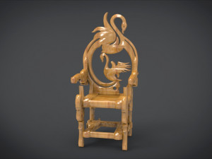 unique chair with a goose motif model 3D Model