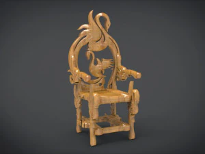 unique chair with a goose motif model 3D Model