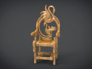 unique chair with a goose motif model 3D Model