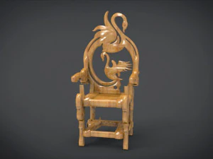 unique chair with a goose motif model 3D Model