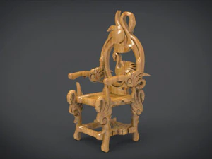 unique chair with a goose motif model 3D Model