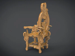 unique chair with a goose motif model 3D Model