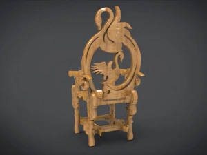 unique chair with a goose motif model 3D Model