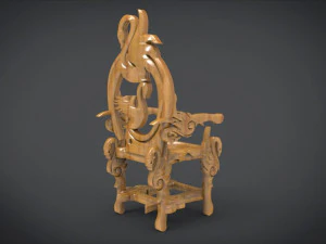 unique chair with a goose motif model 3D Model