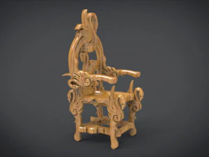 unique chair with a goose motif model 3D Model