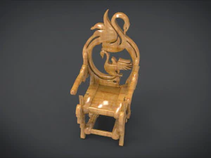 unique chair with a goose motif model 3D Model