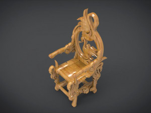 unique chair with a goose motif model 3D Model