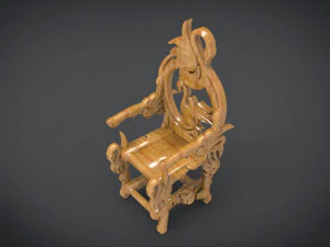 unique chair with a goose motif model 3D Model
